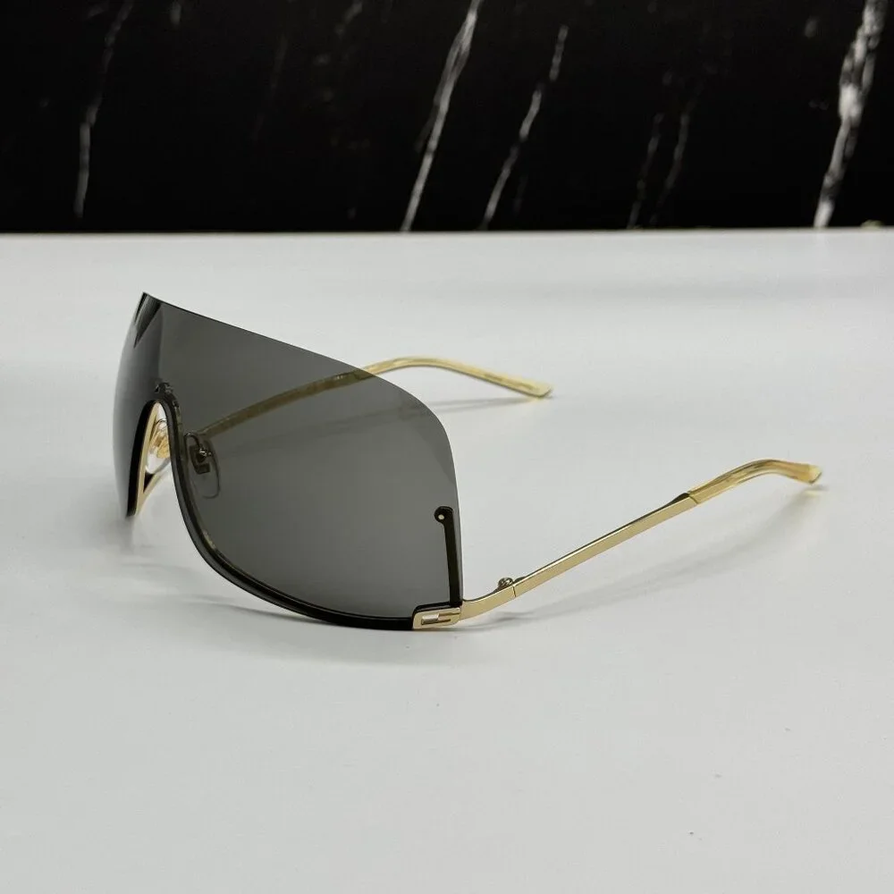 NEW GUCCI GG1560S 001 SHIELD GOLD UNISEX SUNGLASSES GUCCI